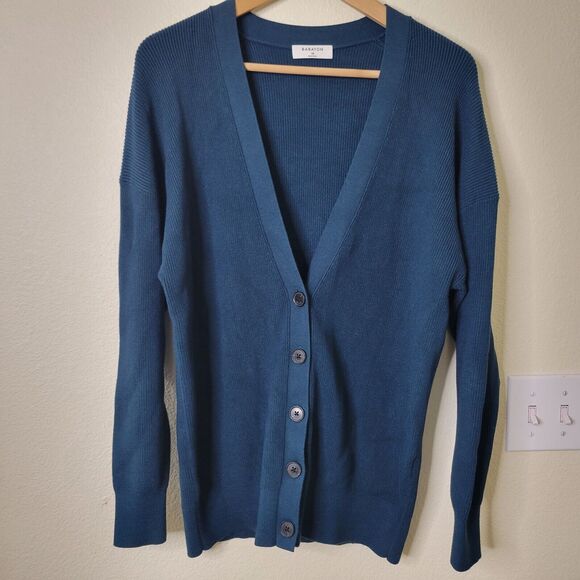 Aritzia Babaton Cardigan Sweater Womens XS Ribbed V-neck Classic buttons - Picture 2 of 12